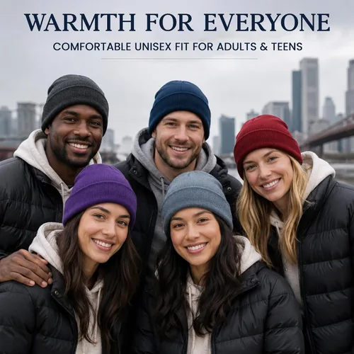 Vista 5 de Yacht & Smith Winter Beanie Hats Bulk for Men & Women, Wholesale Winter Hat Beanies, Homeless Donation Shelters 120 paquetes de gorros sólidos