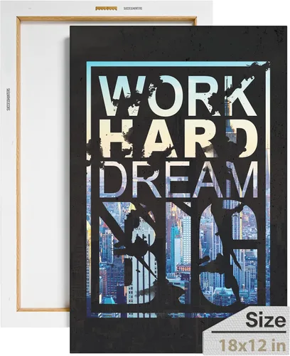Vista 57 de Lienzo decorativo motivacional para pared con texto en inglés "Road To Successful" (Camino al éxito), diseño motivacional para la oficina, con texto