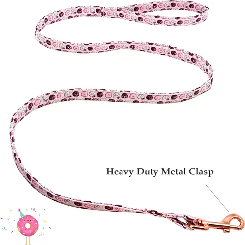 Vista 2 de Lionheart Glory Correa rosa para perro con mango suave y cómodo, duradera para perros pequeños, medianos y grandes