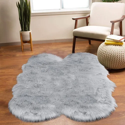 Vista 28 de Latepis - Alfombra rectangular de piel sintética tipo lana de oveja suave y esponjosa de estilo bohemio para sala de estar, dormitorio y residencias