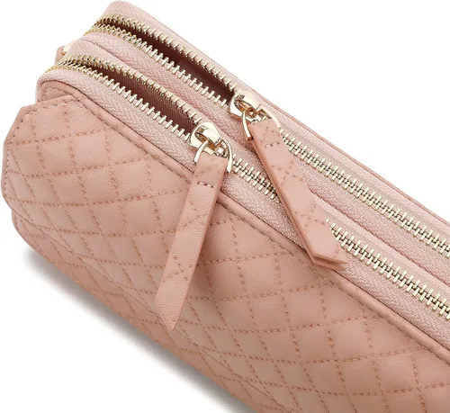 Vista 9 de Lanyani Cartera cruzada RFID con bolsillo para teléfono para mujer, cuero vegano