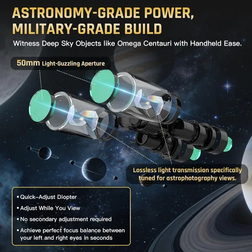Vista 11 de Prismáticos 10x50 para adultos Prismáticos de astronomía de alta potencia