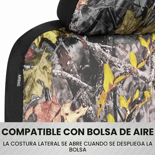 Vista 4 de BDK - Juego completo de fundas para asientos de camuflaje para auto con tapetes – Juego completo de protección interior, patrón de camuflaje Juego