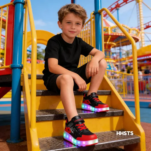 Vista 3 de HHSTS Zapatos para niños – Nuevos mejorados con ruedas zapatos de luz LED de colores patines rodantes brillantes zapatos de patinar regalos simples