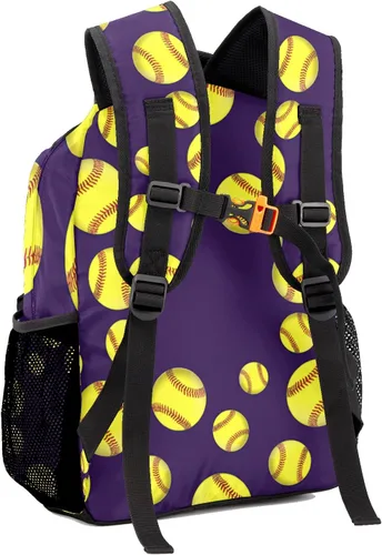 Vista 3 de Mochila personalizada de sóftbol personalizada Bolsa multifuncional impermeable con nombre de regalo, Diseño 1, Mochilas Daypack