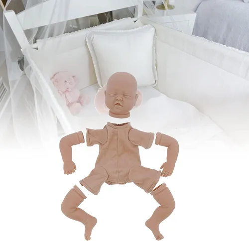 Vista 2 de SUNGOOYUE Kit de muñeca DIY de 22 pulgadas, muñeca sin pintar, conjunto de accesorios de piezas de extremidades suaves para bebés