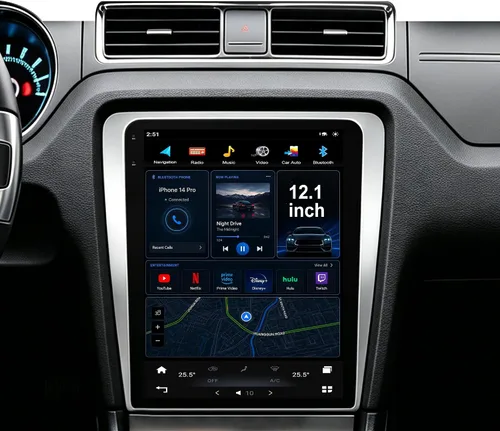 Vista 7 de CUSP Radio estéreo de coche GPS para Ford Mustang 2010-2014 coche PX3 Quad Core 2G+32G AUTO A/C y A/C manual