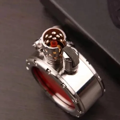 Vista 2 de Encendedor de queroseno transparente retro, encendedor de queroseno steampunk con diseño creativo de botella transparente, encendedor de encendido
