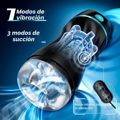 Vista 2 de EINSEO Masturbador masculino de succión, coño de bolsillo AI con 7 modos de juguetes para adultos Hands-free suction male stroker with 7 modes, 3D