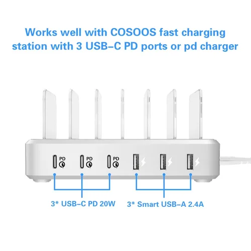 Vista 3 de COSOOS 2 cables cortos USB-C a iPhone, cable de alimentación de sincronización de carga rápida trenzado de nailon de 10 pulgadas/10.2 in, compatible