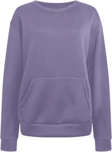 Vista 3 de Sudaderas de manga larga para mujer, de moda, con cuello redondo, casuales, holgadas, talla grande, para otoño