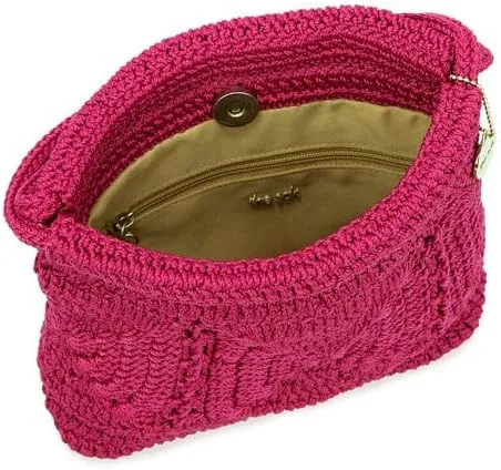 Vista 3 de The Sak Ava Mini Hobo Bag en ganchillo, asas dobles, parche Pinkberry, Parche Pinkberry