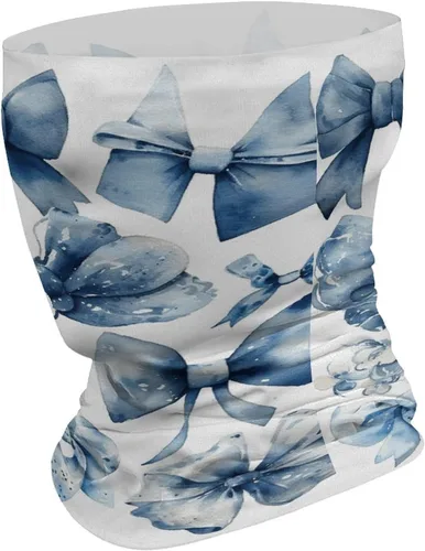 Vista 2 de Sun UV Protection Neck Gaiter Upf 50+ Balaclava Ski A Set of Blue Bows Face Mask Summer Face Cover Scarf Breathable Bandana for Fishing Hunting