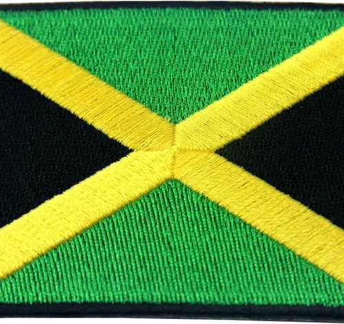 Vista 2 de Parche bordado con la bandera de Jamaica Rasta Jamaica Rastafari Nacional para coser