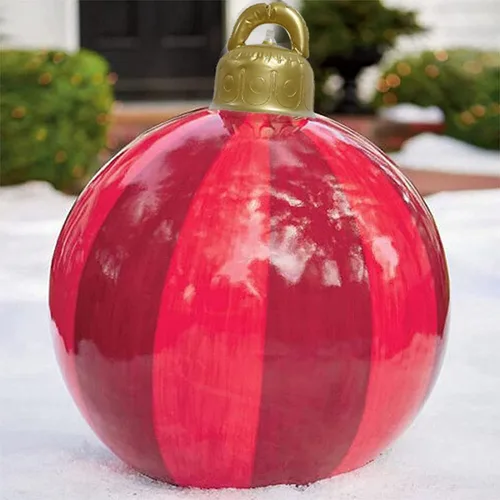 Vista 6 de Decoraciones inflables de Navidad, adornos de Navidad gigantes de 24 pulgadas, bolas de Navidad inflables, decoración de jardín al aire libre extra
