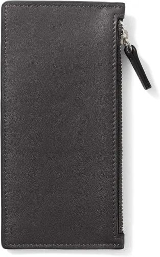Vista 3 de Leatherology Devon Slim Zip - Funda para tarjetas, Negro Onyx, Cartera con tarjetero