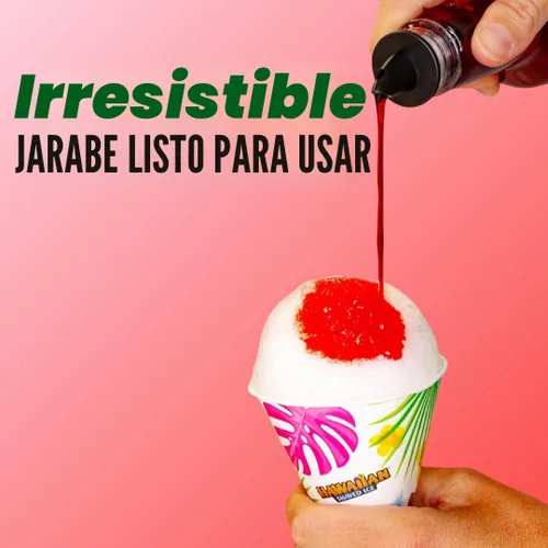 Vista 5 de Jarabe de Ahijado Helado Hawaiian Shaved Ice, Tamaño Pinta, Sabor Sangre de Tigre, Ideal para Raspaditas, Soda Italiana, Paletas, No Necesita