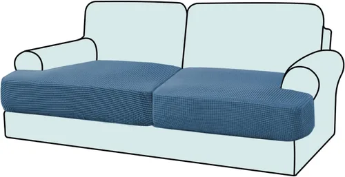 Vista 21 de Funda elástica para sillón con cojín en forma de T, funda de cojín individual para cojín de silla en forma de T, protector de tela jacquard gruesa