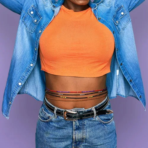 Vista 4 de Teniinet 4 cuentas africanas hechas a mano de 50 pulgadas para mujer, no elásticas (atadas)