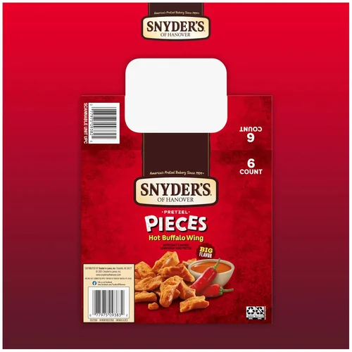 Vista 5 de Snyder's of Hanover Piezas de pretzel, ala de búfalo caliente, 3.25 onzas, 6