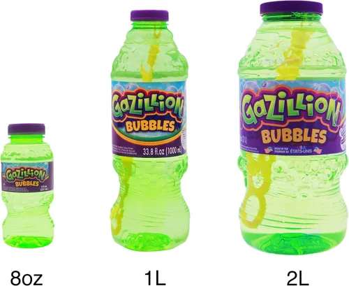 Vista 3 de Gazillion 8 oz Solución de Burbujas Paquete de 4 - Grandes burbujas para niños, verde