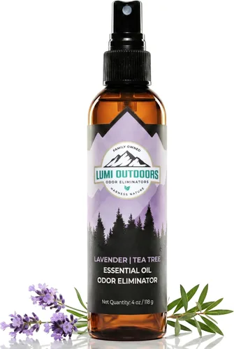 Vista 8 de Lumi Outdoors Desodorizador natural para zapatos en aerosol y eliminador de olores, aceite esencial de árbol de té cítrico fresco