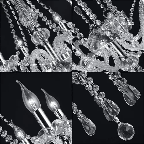Vista 5 de Candelabros de cristal con 8 luces modernas, lámpara colgante de techo para comedor, sala de estar, dormitorio, pasillo, entrada, decoración