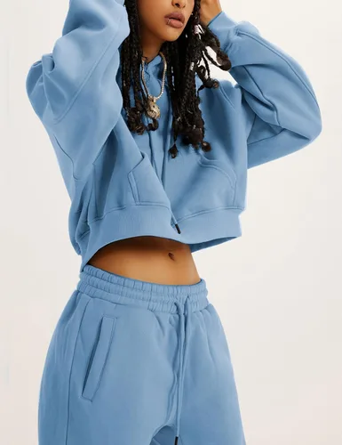 Vista 4 de Tanming Conjunto de 2 piezas para mujer, sudadera de forro polar, pantalones deportivos