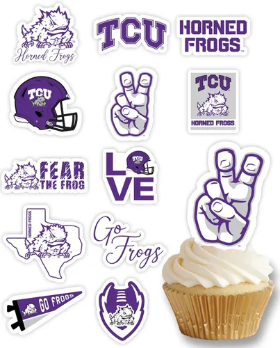 Vista 47 de Decoraciones para cupcakes de la Universidad de Alabama, suministros para fiestas de fútbol americano, cumpleaños, graduación (24 piezas)