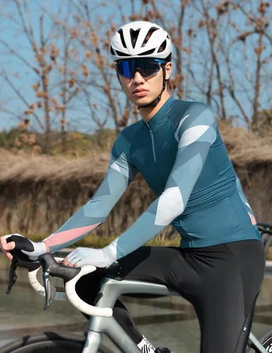 Vista 6 de INBIKE Camiseta de ciclismo de manga larga transpirable y de secado rápido con 3 bolsillos traseros para hombres y mujeres