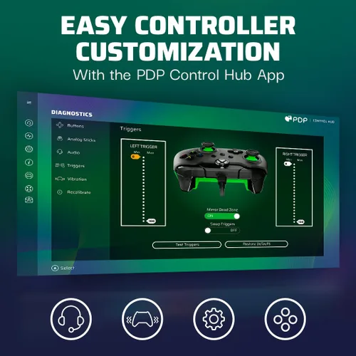 Vista 2 de PDP Wired Xbox Gaming Controller: Gamepad Licensed for Xbox Series X S, Xbox One, Windows PC, Audio Controls, 8ft Cable, 3.5mm jack, Mappable