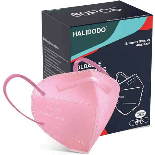 Vista 10 de KN95 Mascarilla Facial, Mascarilla de Seguridad Cómoda y Transpirable de 5 Capas (Azul)
