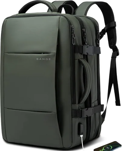 Vista 8 de Mochila de viaje de 35 litros, mochila de mano aprobada para vuelos para bolsa de viaje internacional, resistente al agua, duradera, mochilas