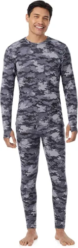Vista 13 de Cuddl Duds Conjunto de Camiseta y Leggings de Ropa Interior Térmica para Hombres - Calzoncillos Largos Gruesos con Forro de Vellón - Capa Base