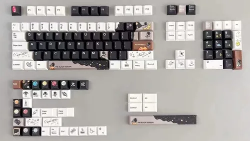 Vista 2 de Teclas - Tema de astronauta, altura de cereza, 142 teclas, material PBT, opaco