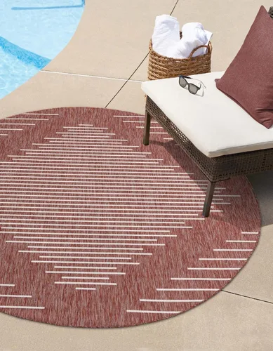 Vista 10 de Unique Loom Outdoor Modern Collection - Alfombra rectangular de 2 x 3 pies 1 pulgada, color azul y marfil