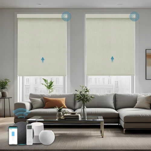 Vista 12 de Persiana Motorizada, Compatible con Homekit Thread-Enabled, Persianas Inteligentes 100% Opacas con Control Remoto, Persiana Enrollable Eléctrica