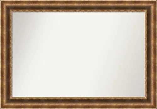Vista 1001 de Amanti Art Espejo de pared personalizado no biselado (25 x 25 pulgadas), marco de bronce acentuado, varios tamaños personalizados, espejo de baño