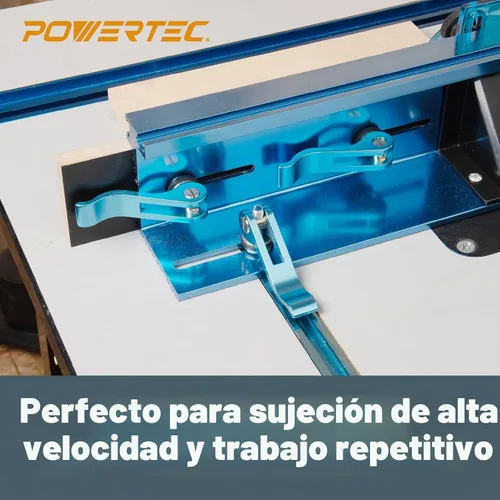 Vista 5 de POWERTEC 2 unidades, abrazadera de leva de 1/4"-20, abrazadera de palanca con pernos de riel en T de 3", abrazadera de riel en T para prensa