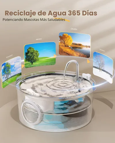 Vista 7 de Fuente de agua para mascotas para perros grandes: fuente de agua de metal para perros - Fuentes silenciosas para gatos grandes - Fuentes de agua