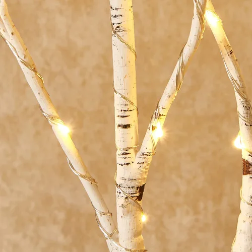 Vista 5 de Hairui Ramas de Abedul Iluminadas a Batería 70L 18 Pulgadas Blanco Cálido y Multicolor Luces de Hadas 8 Funciones para Decoración de Halloween Hogar