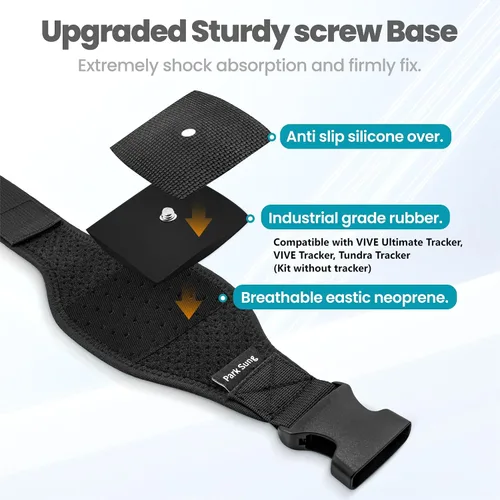 Vista 3 de Park Sung - Correas de seguimiento VR para HTC Vive, 1 cinturón, 2 muñecas y 1 correa de tobillo Upgraded Adjustable Material for Stable Full-Body