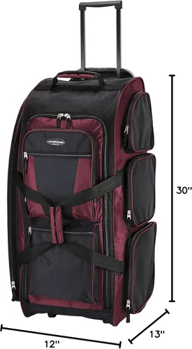 Vista 8 de Travelers Club Xpedition 30 Inch Multi-Pocket Upright Rolling Duffel Bag