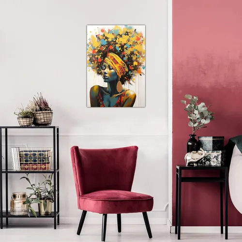 Vista 282 de Arte de pared afroamericano, decoración de rey y reina bailarín negro para sala de estar, arte de pareja de amor negro para dormitorio, lienzo