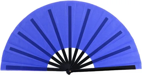 Vista 34 de Huralona Paquete de 5 abanicos plegables grandes de tela para fanáticos de rave, fanáticos chinos de Kung Fu Tai Chi para festivales y danzas
