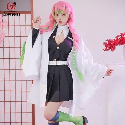 Vista 4 de Nezuko Cosplay de Zentisu Tanjiro Cosplay para adultos niños, traje Mitsuri Shinobu Inosuke, disfraz de anime de Halloween