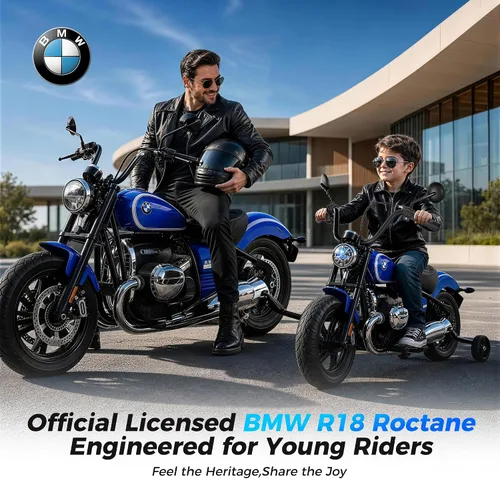 Vista 5 de Licensed BMW R18 Electric Motorcycle for Kids, Blue