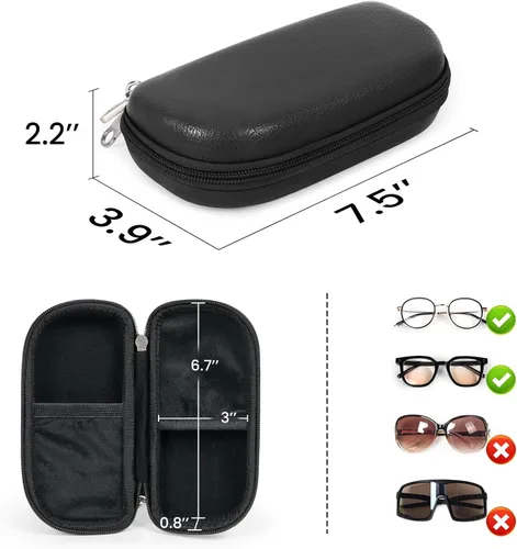 Vista 7 de WOMACO Estuche doble para lentes, funda rígida para lentes de 2 París, organizador portátil de viaje doble para lentes de sol para mujeres y hombres
