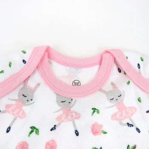 Vista 2 de HonestBaby Girls Organic Cotton Short Sleeve Bodysuits Multipack