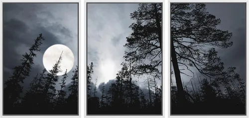 Vista 29 de wall26 Lienzo enmarcado para pared, juego de arte de noche estrellada sobre montañas, cielo nocturno tranquilo, naturaleza, desierto, fotografía